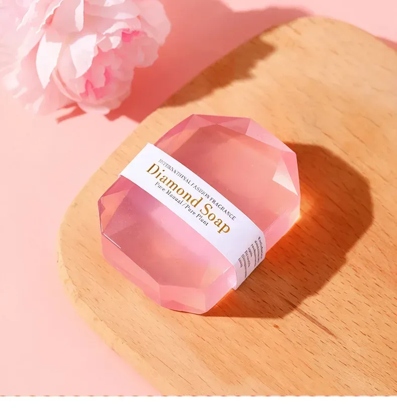 light pink gem shaped soap from the birthday spa gift box