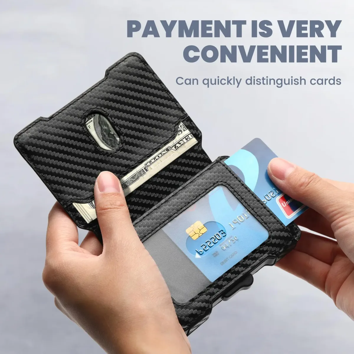slim card wallet for men in daily use with cash and cards