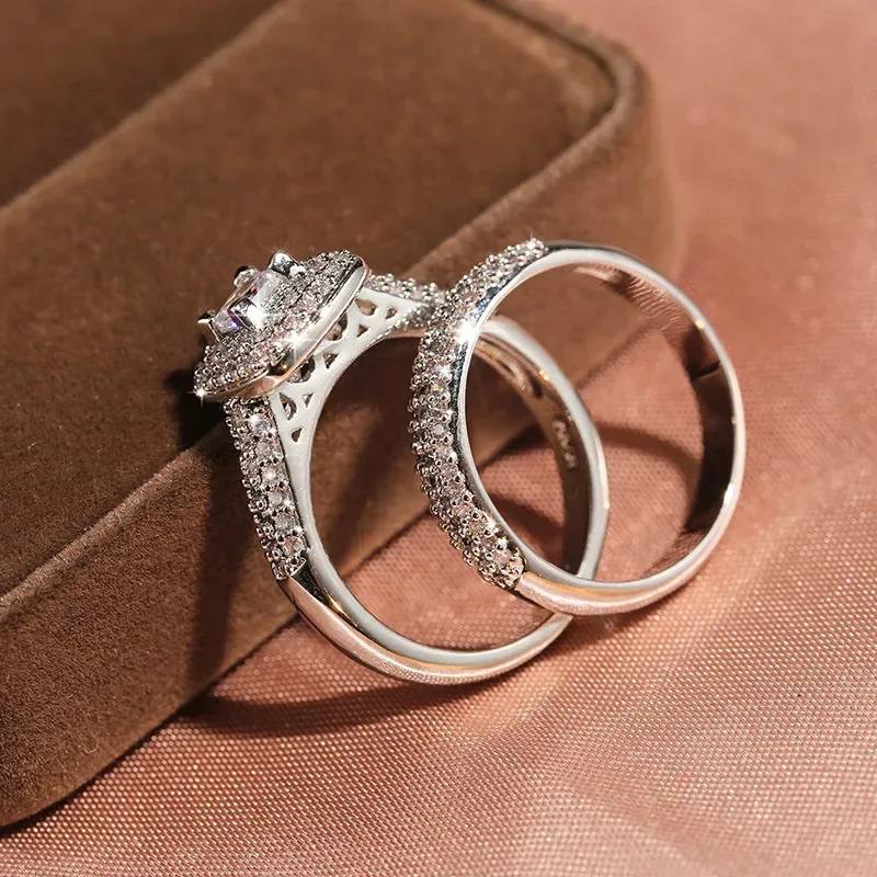 micro pave cubic zirconia stones across the band