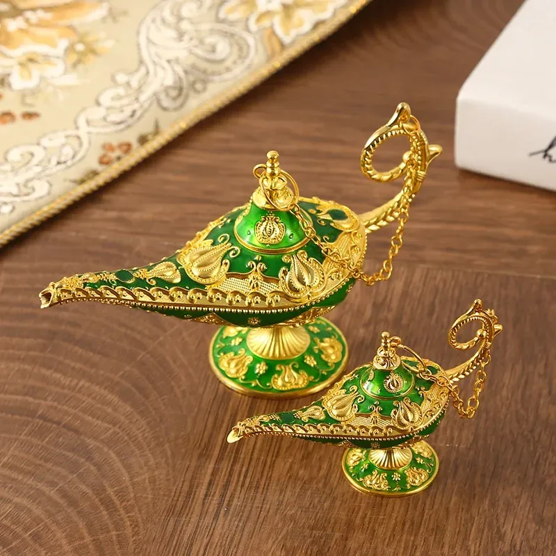 green and gold wish lamp in two sizes