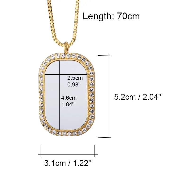 rectangle photo pendant size 5.2 x 3.1 cm, 70 cm chain