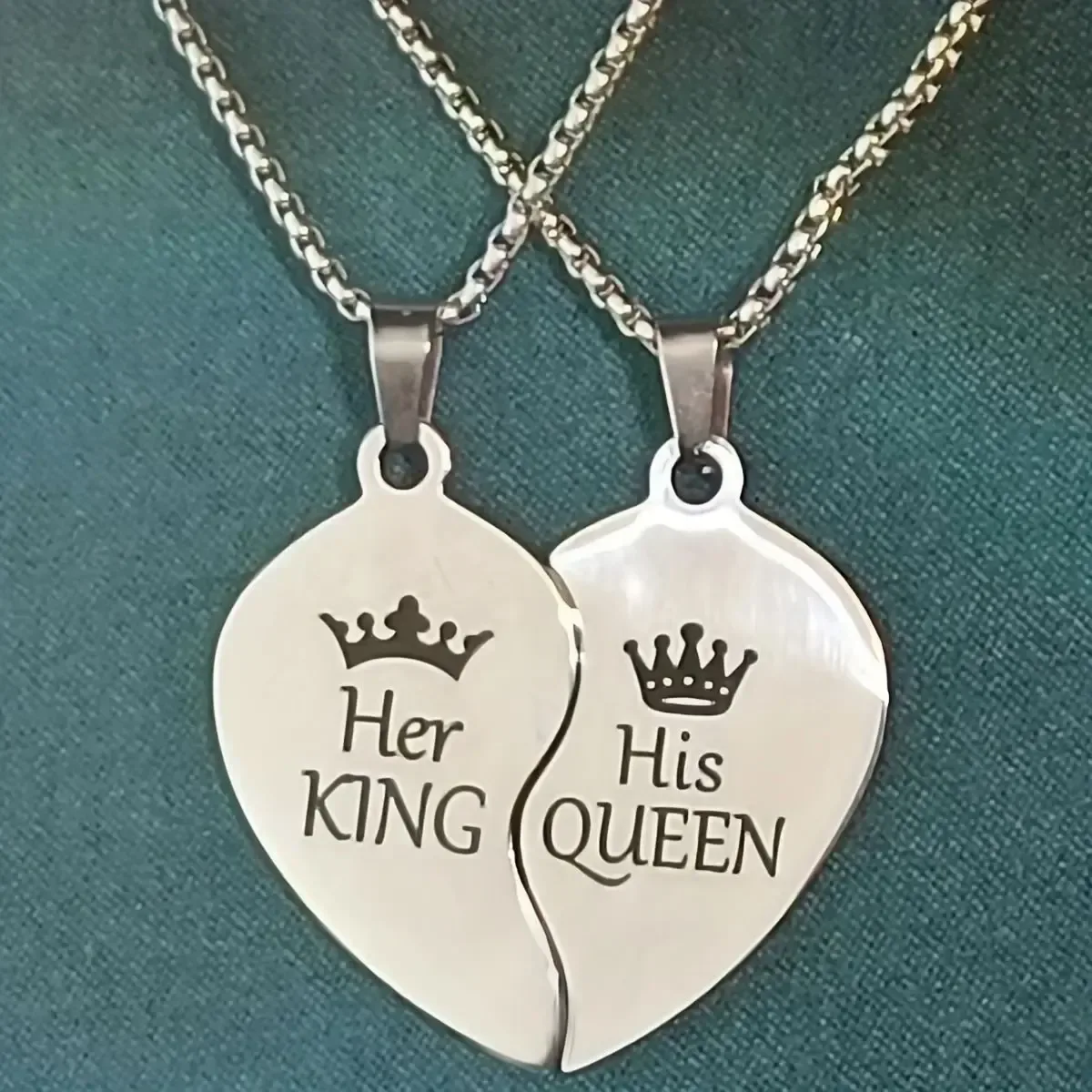 stainless steel split heart pendants and chains