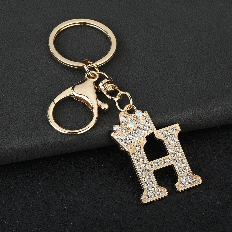 letter H keychain with lobster clasp and split ring